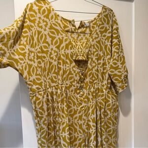 Free People Yellow and White Jumpsuit